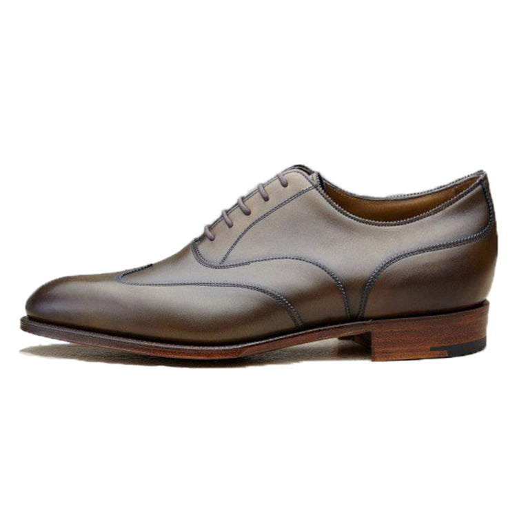 Height Increasing Olive Green Leather Gedling Brogue Oxfords