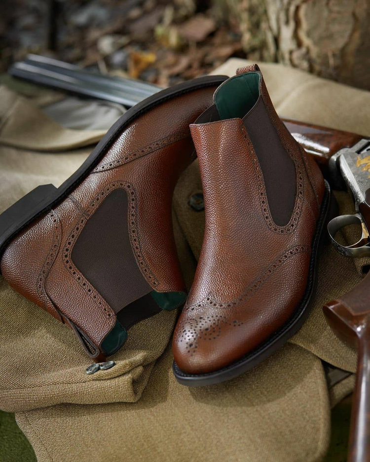 Height Increasing Brown Leather Toledo Slip On Chelsea Boots