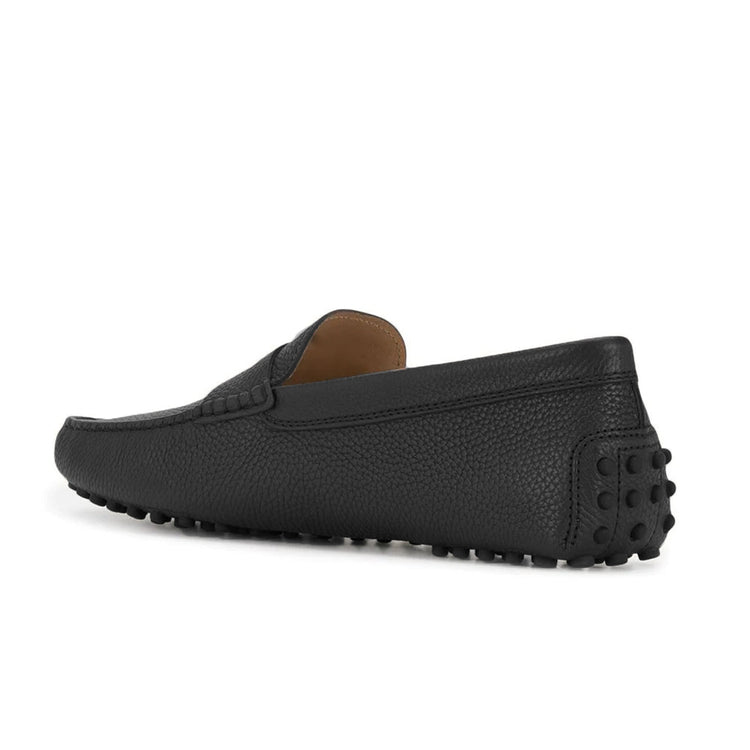 Height Increasing Black Leather Burgos Driving Loafers