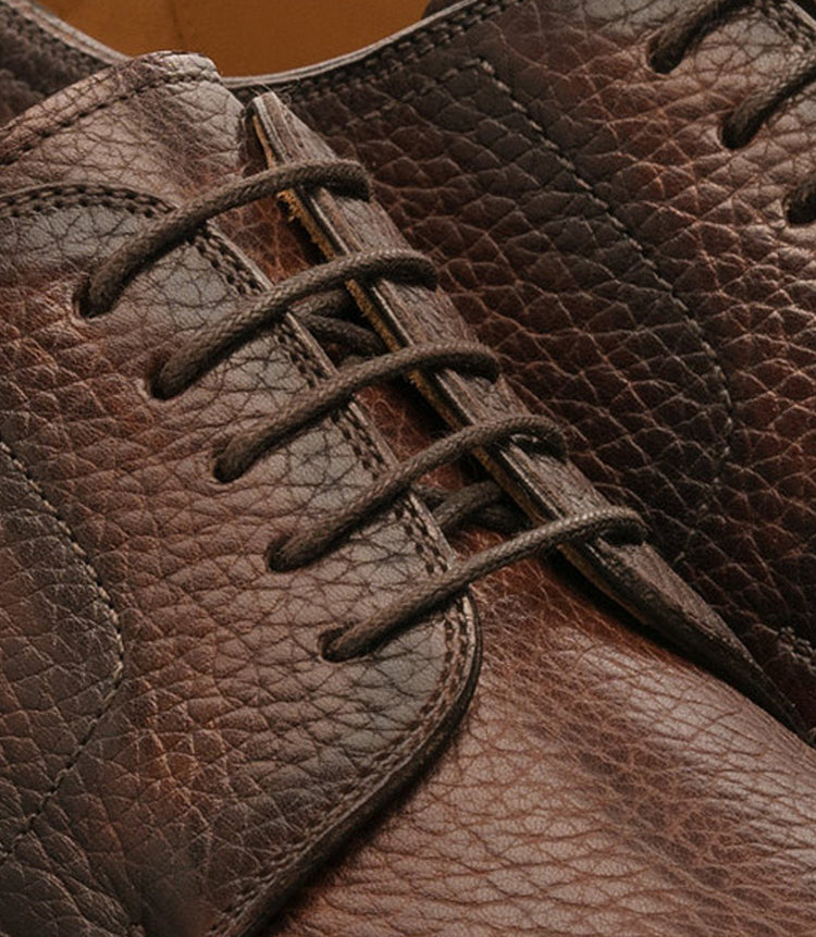 Flat Feet Shoes - Brown Leather Nicolet Chunky Derby Shoes with Arch Support