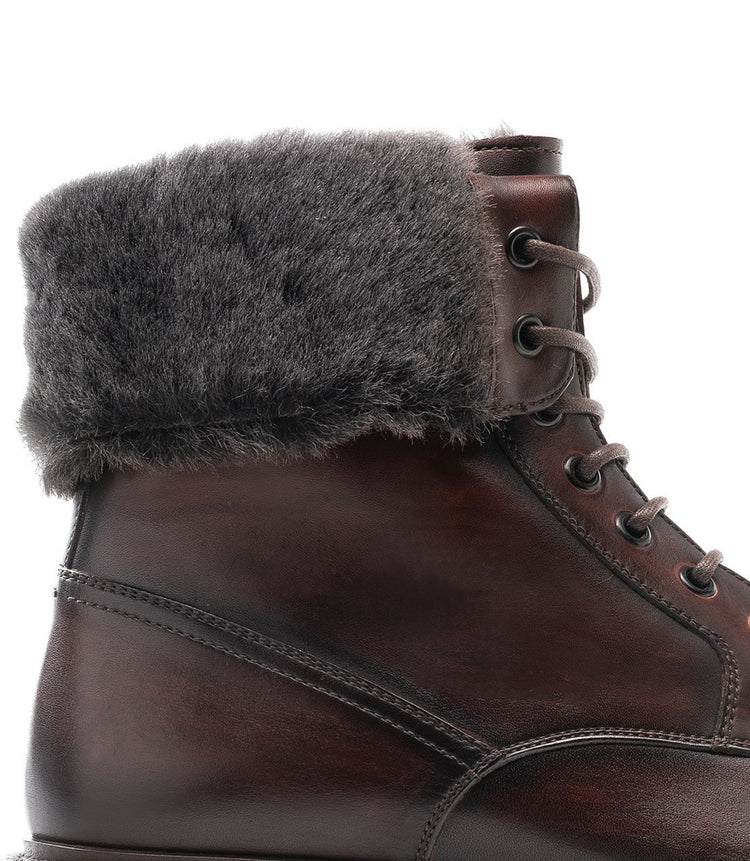 Brown Leather Avigon Chunky Derby Boots