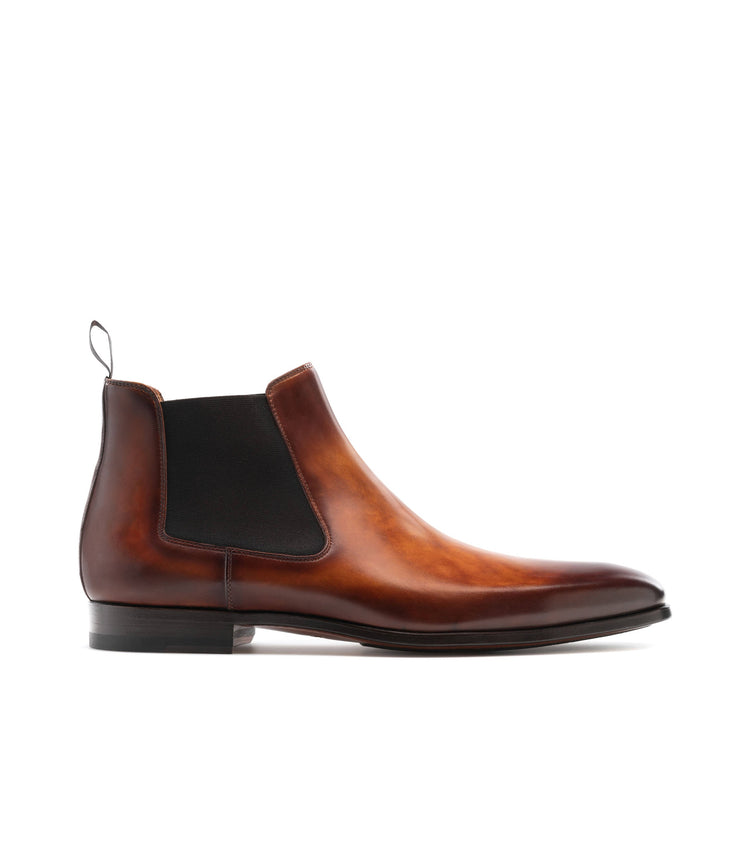 Height Increasing Tan Leather Fenland Slip On Chelsea Boots