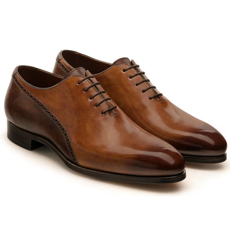 Height Increasing Tan & Brown Leather Darien Brogue Oxfords
