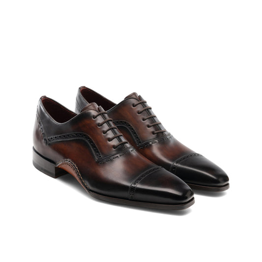 Height Increasing Brown Leather Bega Oxfords Shoes