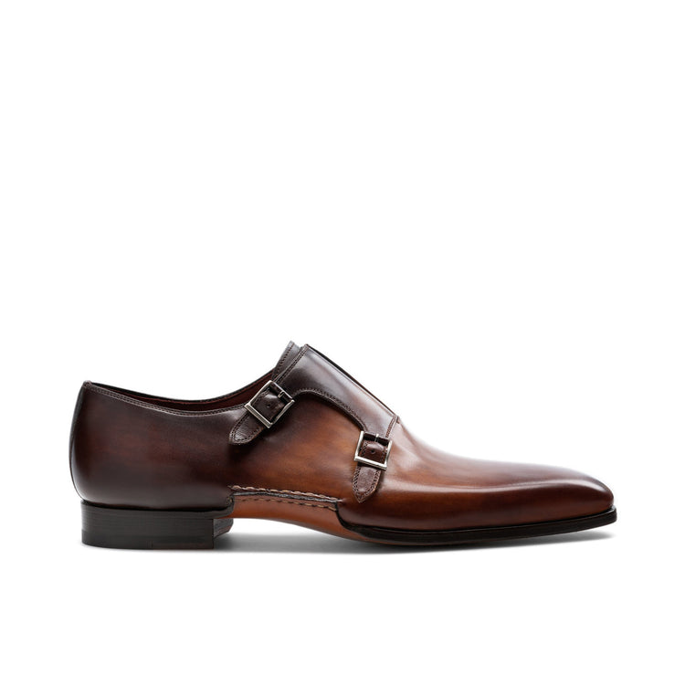 Tan & Brown Leather Ballina Monk Straps Shoes