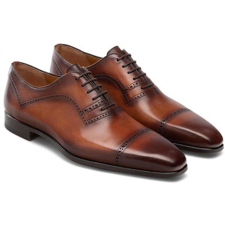 Flat Feet Shoes - Brown Leather Crofton Brogue Oxfords with Arch Support