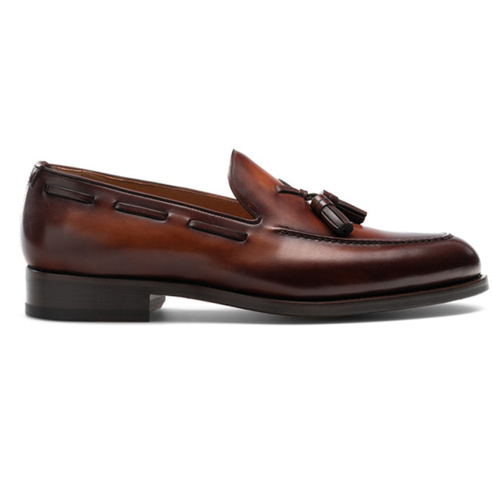 Height Increasing Brown Leather Barbican Tassel Loafers