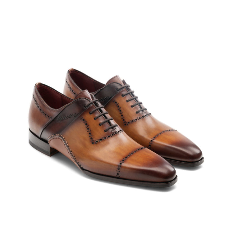 Height Increasing Tan Leather Canberra Oxfords Shoes
