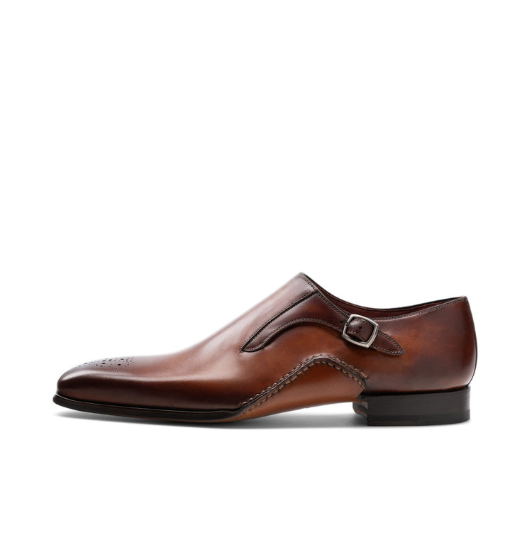 Height Increasing Brown Leather Victoria Monk Straps Shoes