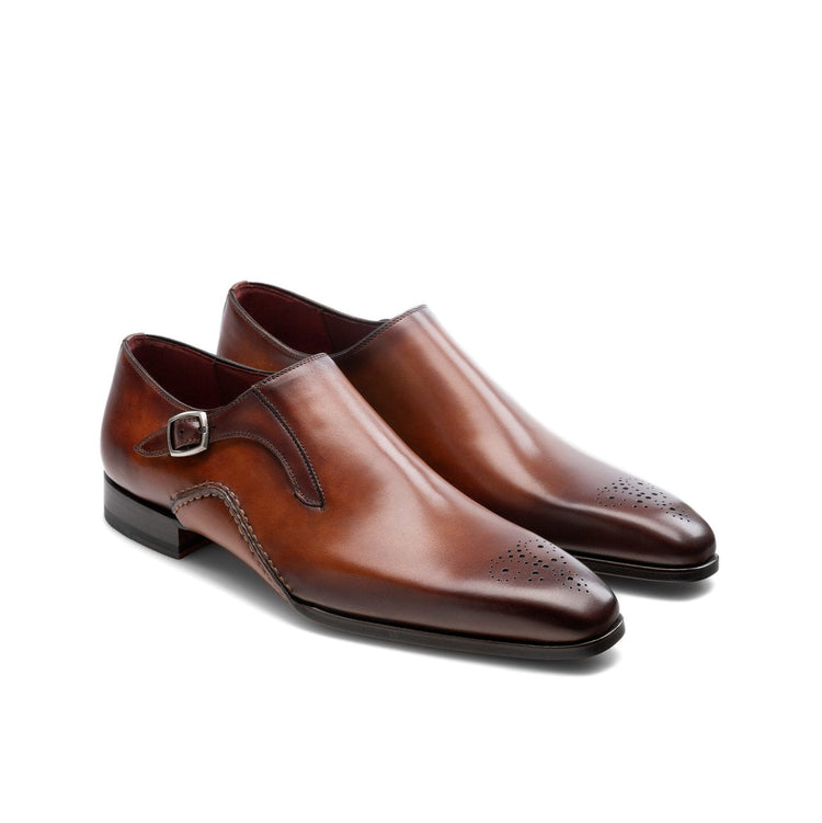 Flat Feet Shoes - Brown Leather Victoria Monk Straps Shoes with Arch Support