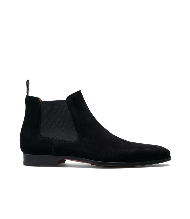 Height Increasing Black Suede Strasburg Chelsea Boots