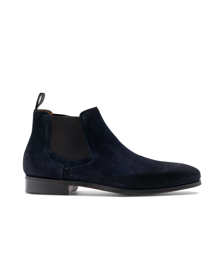 Navy Blue Suede Nantes Chelsea Boots
