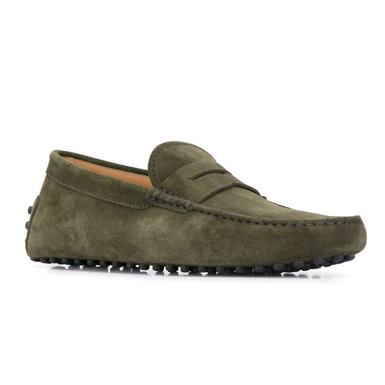 Green Suede Alcalde Penny Driving Loafers
