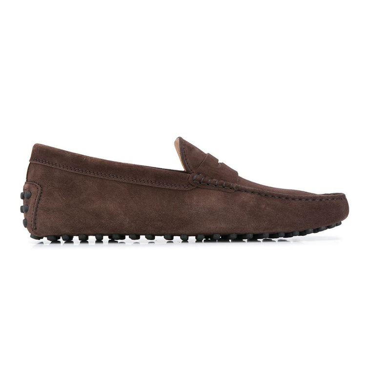 Height Increasing Brown Suede Alcalde Penny Driving Loafers