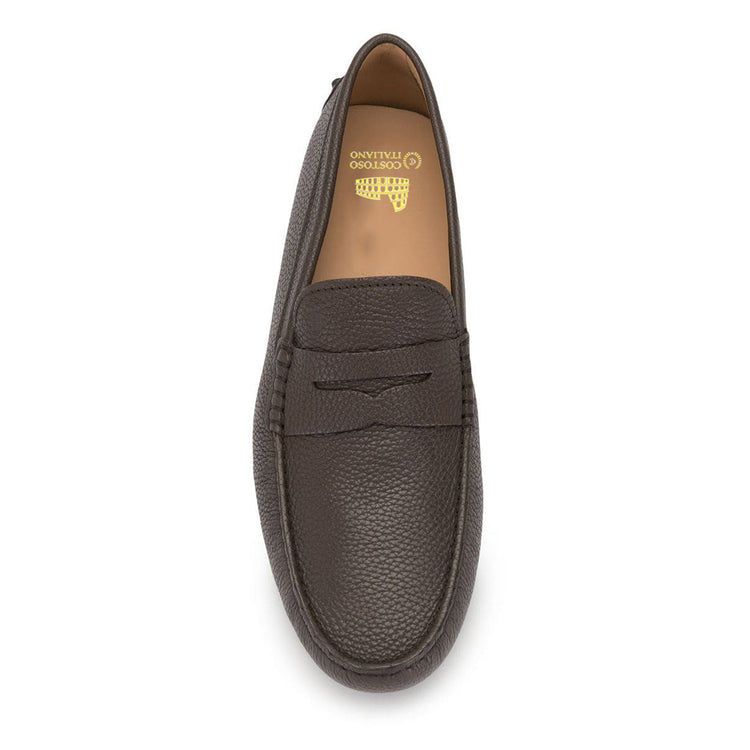 Brown Leather Burgos Driving Loafers