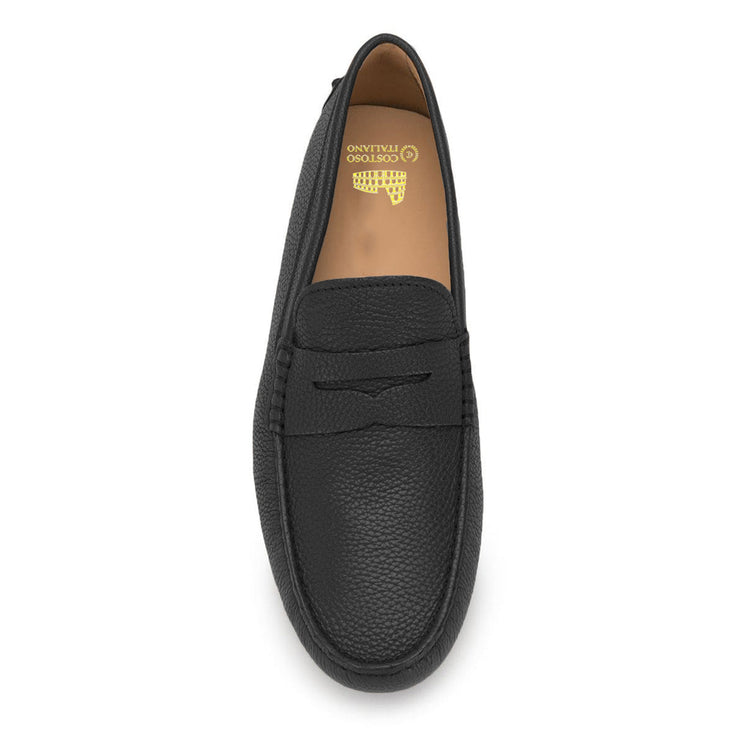 Black Leather Burgos Driving Loafers