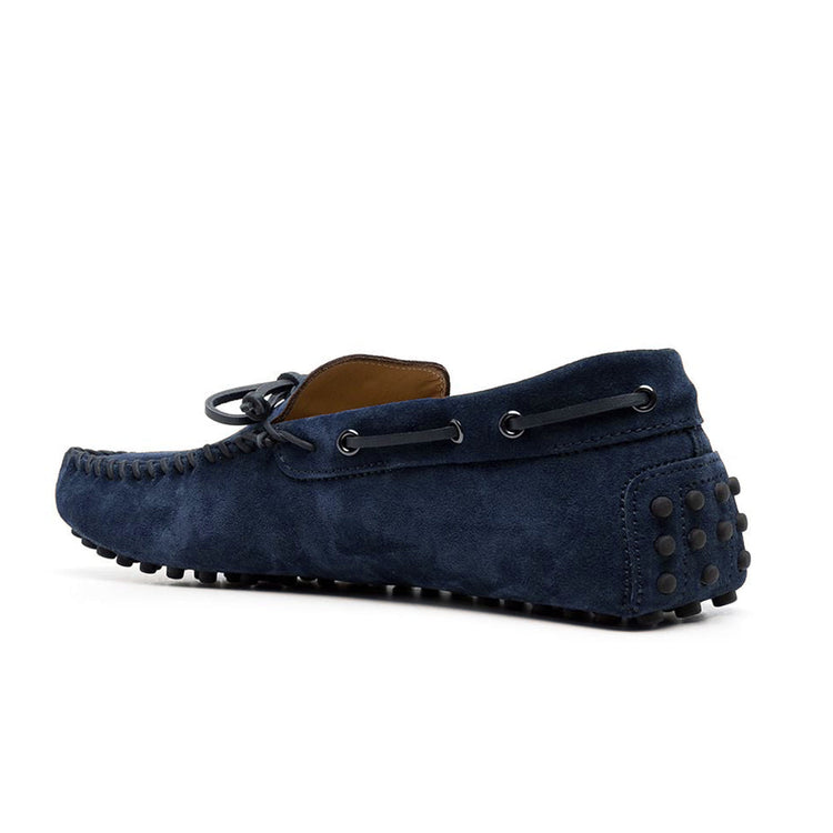 Height Increasing Navy Blue Suede Alcalde Driving Loafers