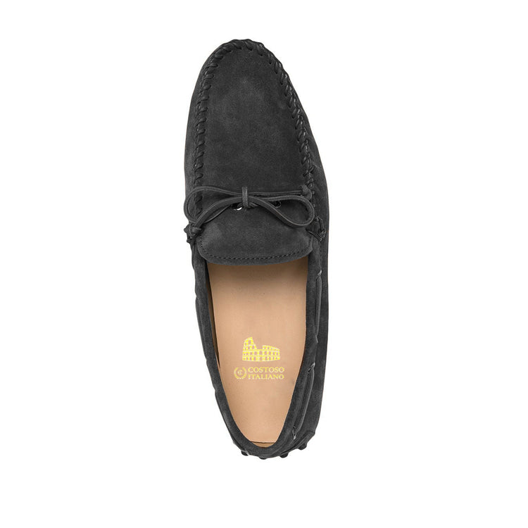 Height Increasing Black Suede Alcalde Driving Loafers