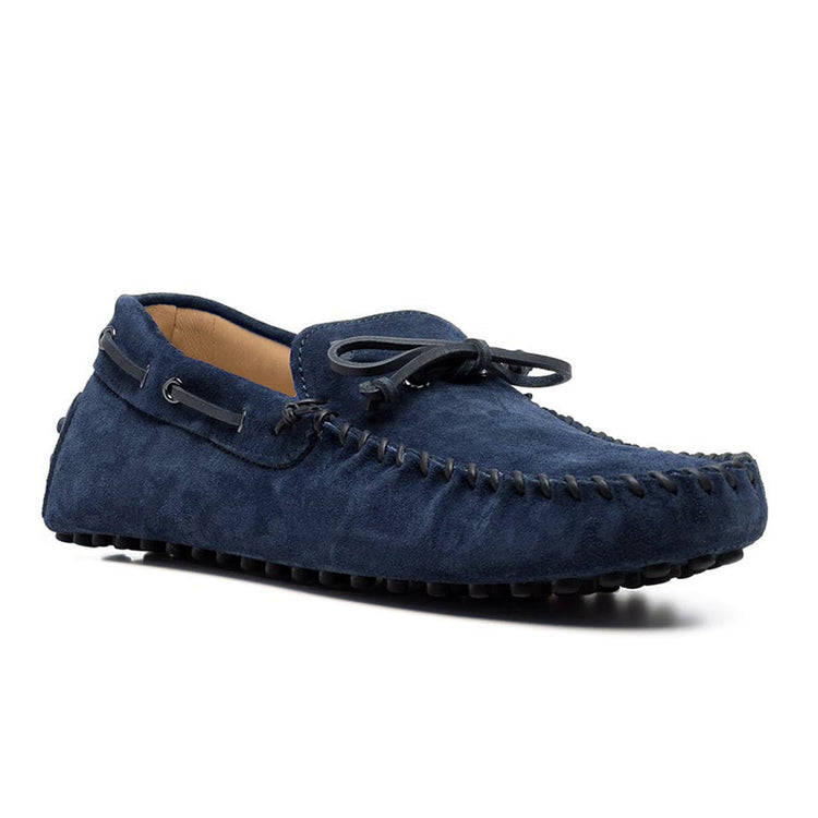 Navy Blue Suede Alcalde Driving Loafers