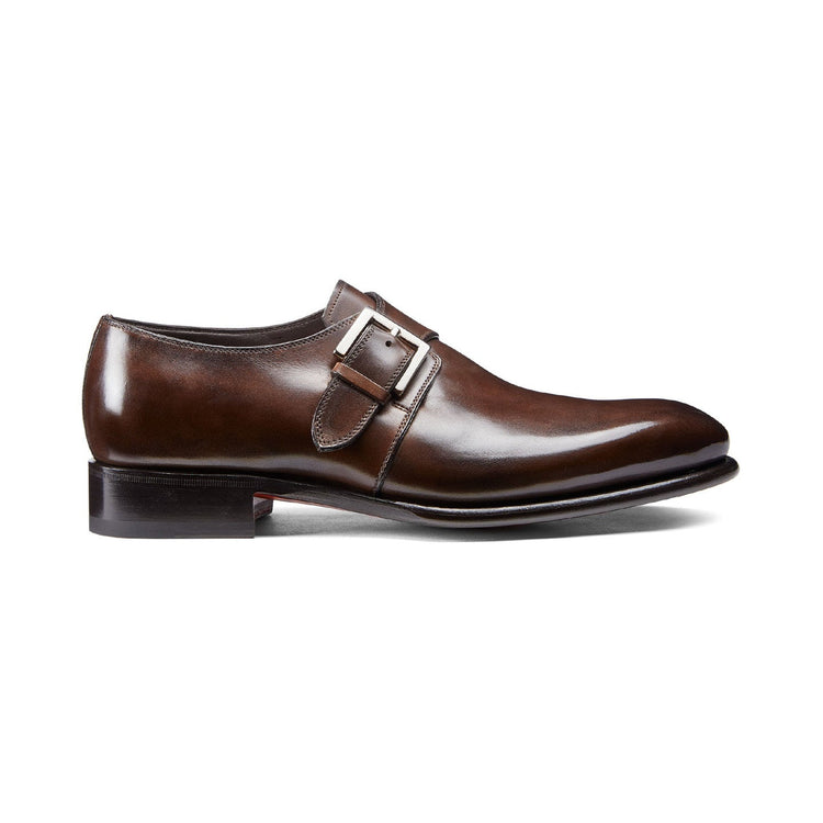 Height Increasing Brown Leather Bromley Monk Straps