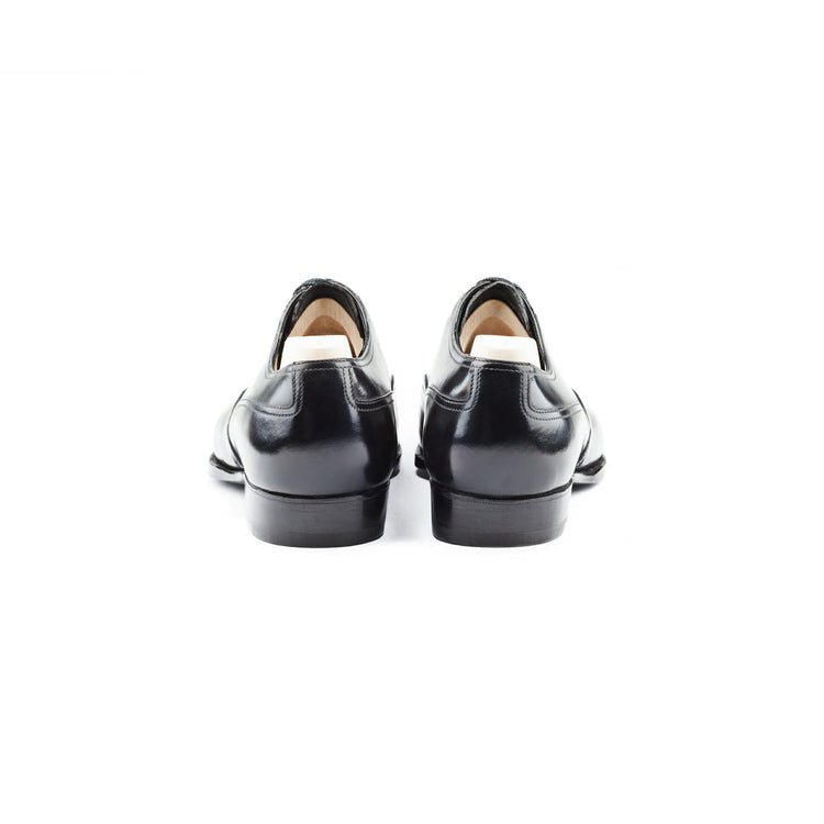 Goodyear Welted Moncorvo Black Leather Croc Print Oxford With Violin Leather Sole