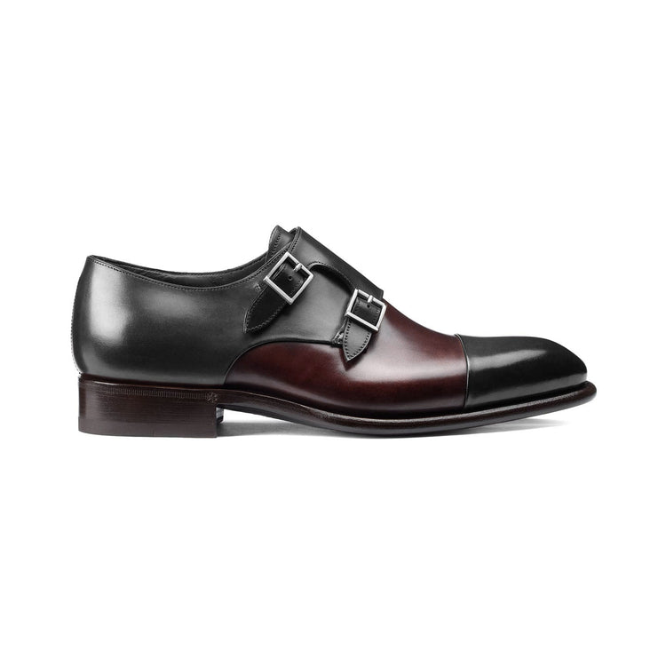 Height Increasing Black and Brown Leather Castle Monk Straps