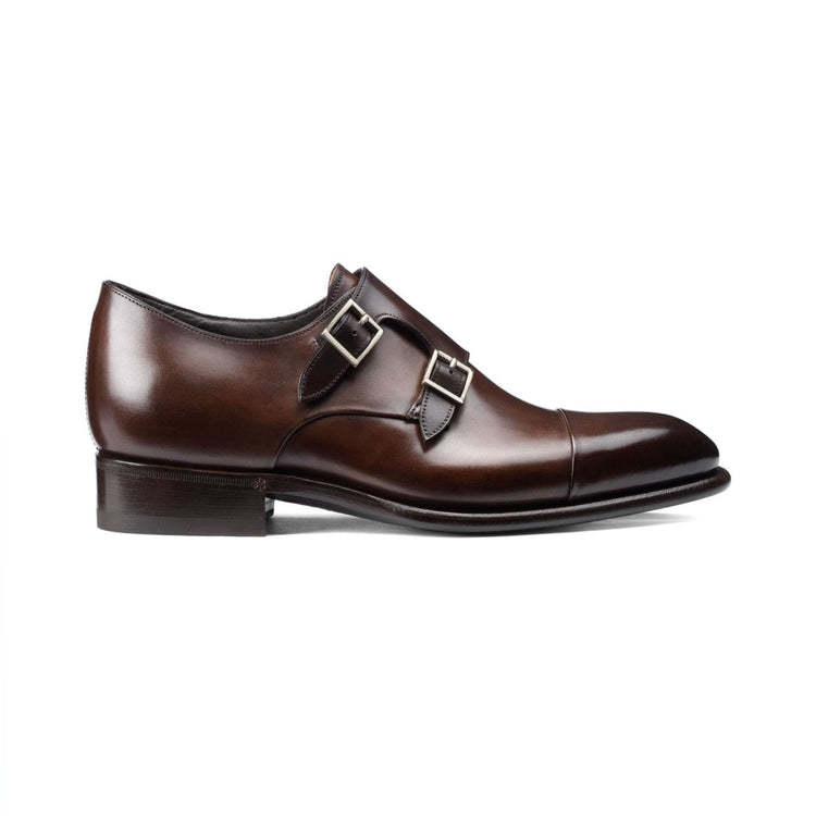 Height Increasing Brown Leather Castle Monk Straps