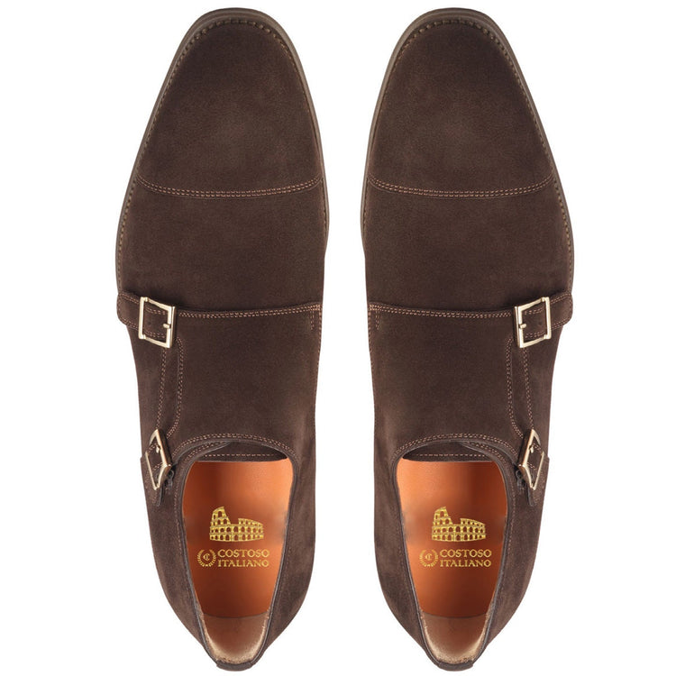 Height Increasing Brown Suede Castle Monk Straps