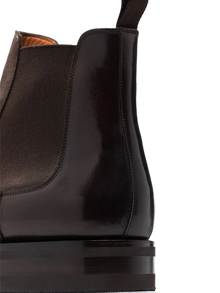 Brown Suede Detroit Chunky Chelsea Boots
