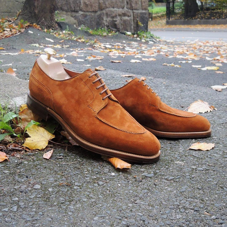 Tan Suede Castelo Derby Shoes