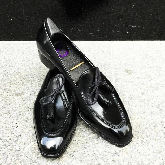 Black Leather Rockdale Slip On Driving Loafers