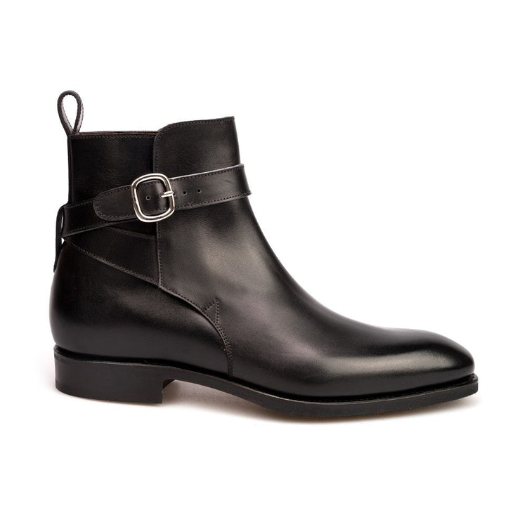 Height Increasing Black Leather Thesus Jodhpur Boots