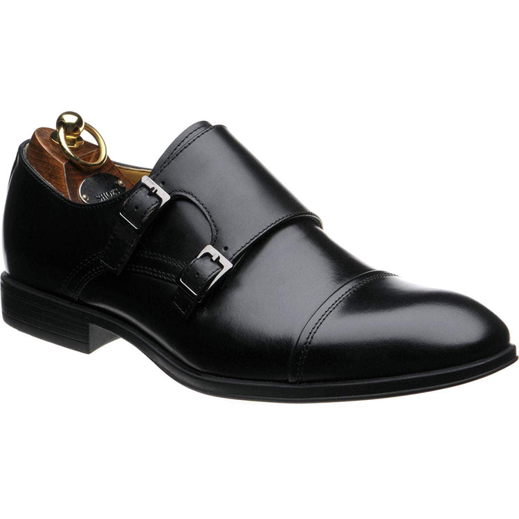 Black Leather Fratton Monk Straps