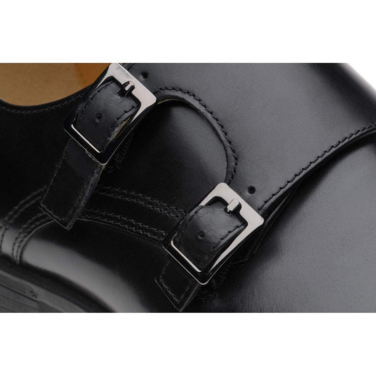 Black Leather Fratton Monk Straps