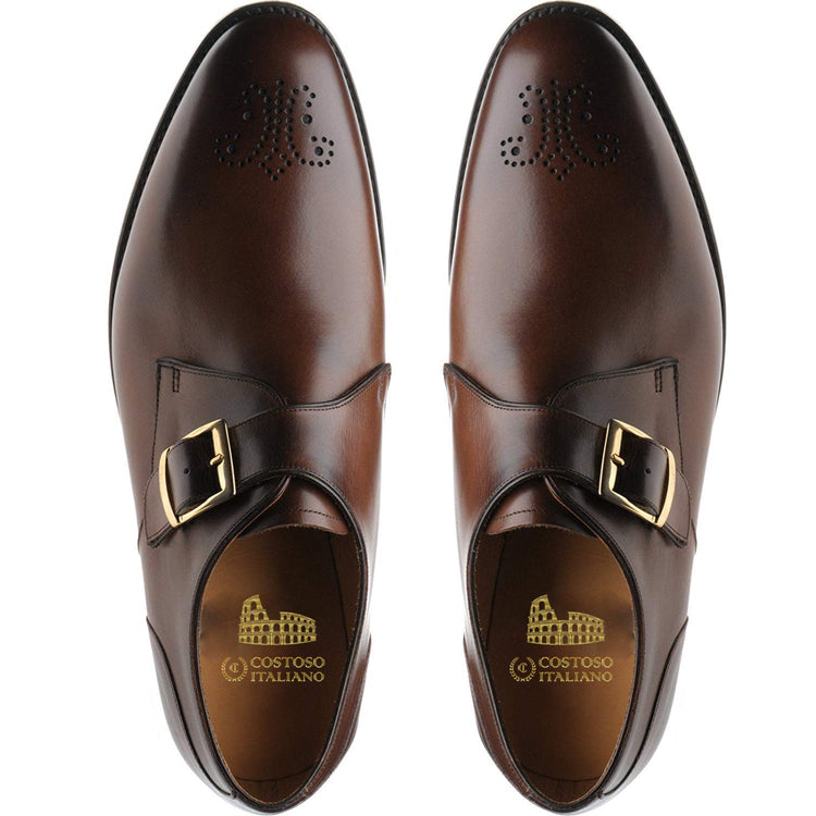 Brown Leather Stamshaw Monk Straps