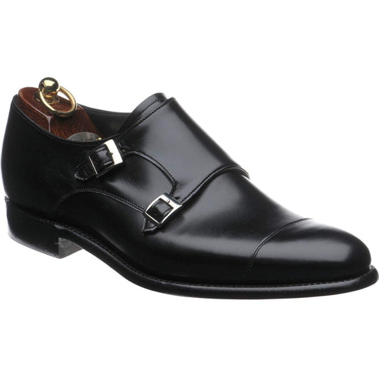 Black Leather Cosham Monk Straps