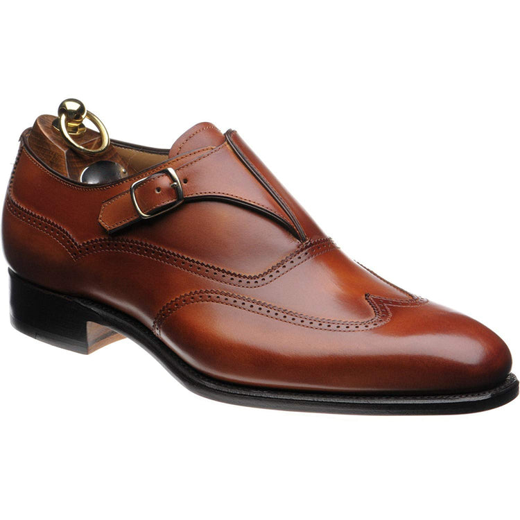 Tan Leather Sandbanks Brogue Monk Straps