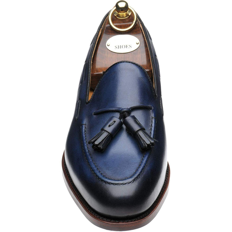 Navy Blue Leather Rainham Loafers