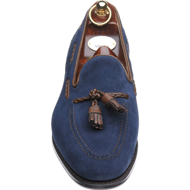 Blue Suede Leather Purley Loafers