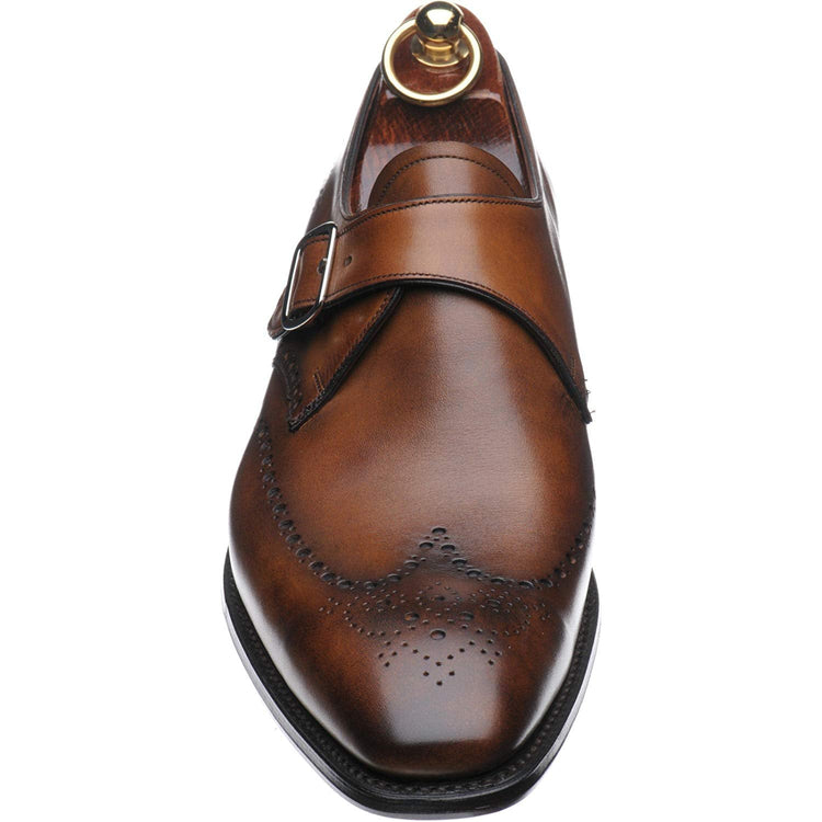 Brown Leather Hilsea Brogue Monk Straps