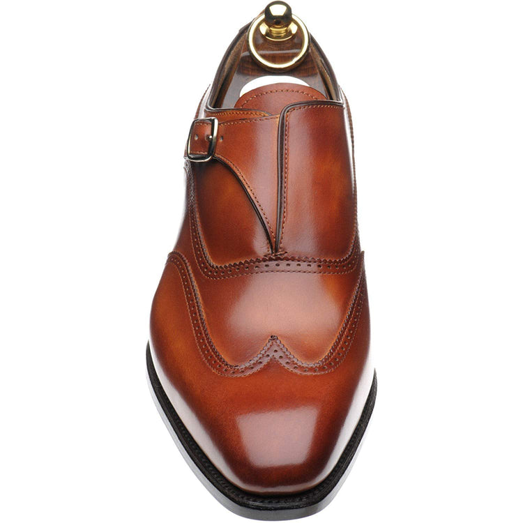 Tan Leather Sandbanks Brogue Monk Straps