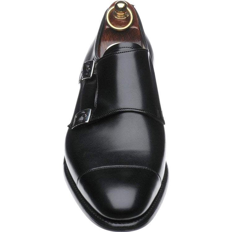 Black Leather Cosham Monk Straps