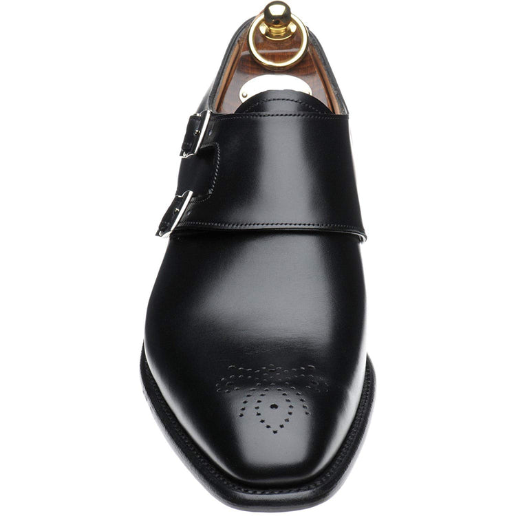Black Leather Baffins Monk Straps