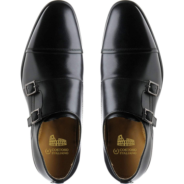 Black Leather Fratton Monk Straps