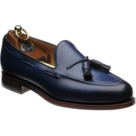 Navy Blue Leather Rainham Loafers