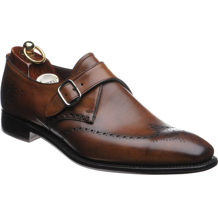 Brown Leather Hilsea Brogue Monk Straps