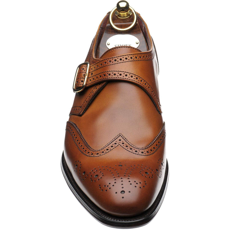 Brown Leather Landport Brogue Monk Straps