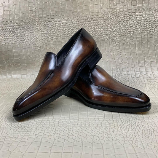 Brown Leather Granada Loafers