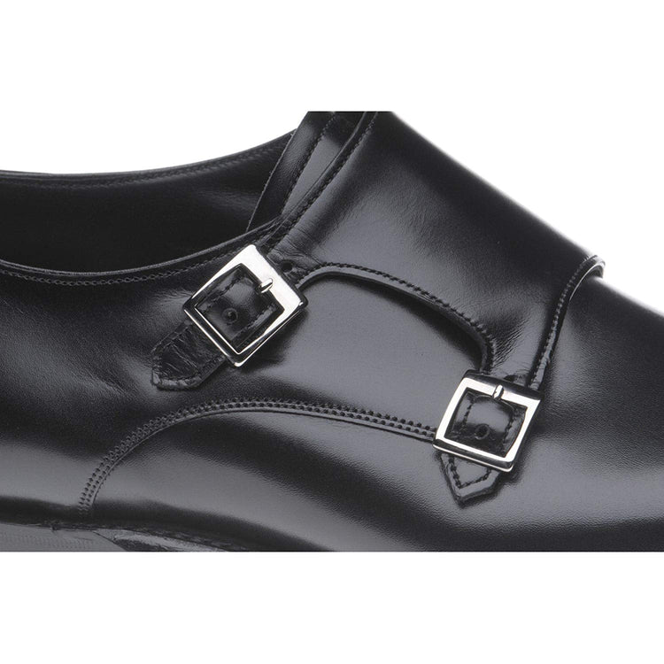 Black Leather Cosham Monk Straps