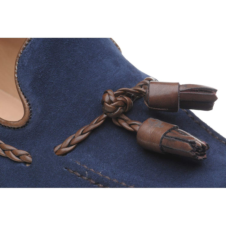 Blue Suede Leather Purley Loafers